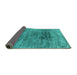 Sideview of Oriental Turquoise Industrial Rug, urb2806turq