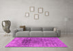 Machine Washable Oriental Pink Industrial Rug in a Living Room, wshurb2806pnk