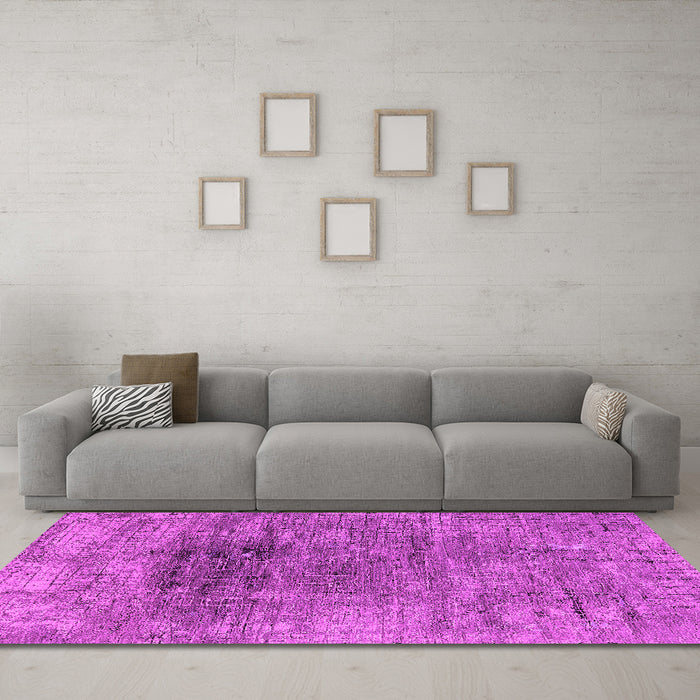 Machine Washable Oriental Pink Industrial Rug in a Living Room, wshurb2806pnk