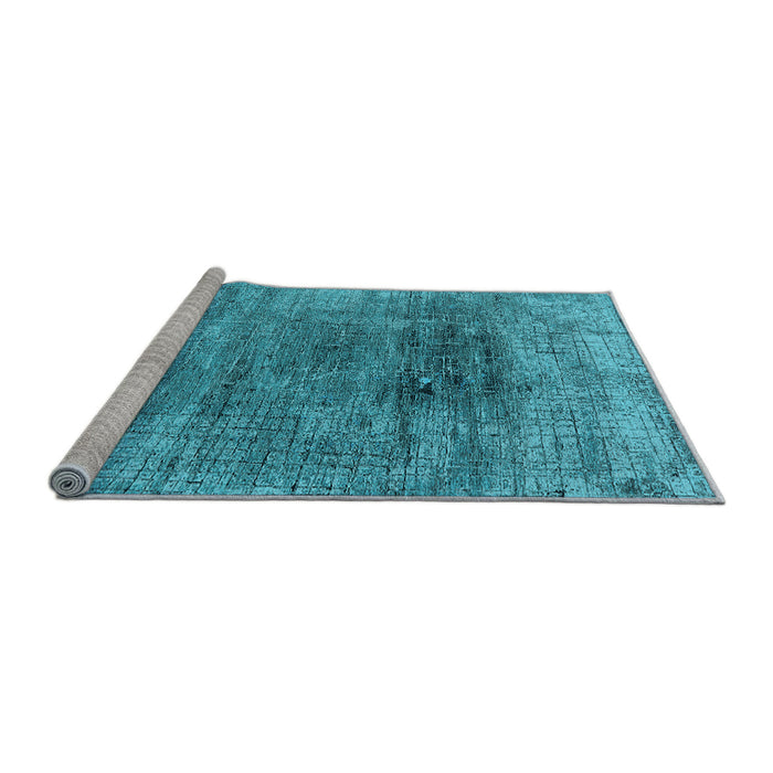 Sideview of Machine Washable Oriental Light Blue Industrial Rug, wshurb2806lblu