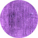 Round Oriental Purple Industrial Rug, urb2806pur