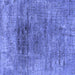 Square Machine Washable Oriental Blue Industrial Rug, wshurb2806blu