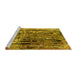 Sideview of Machine Washable Oriental Yellow Industrial Rug, wshurb2807yw