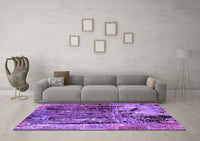 Machine Washable Oriental Purple Industrial Rug, wshurb2807pur