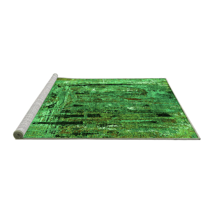 Sideview of Machine Washable Oriental Green Industrial Area Rugs, wshurb2807grn