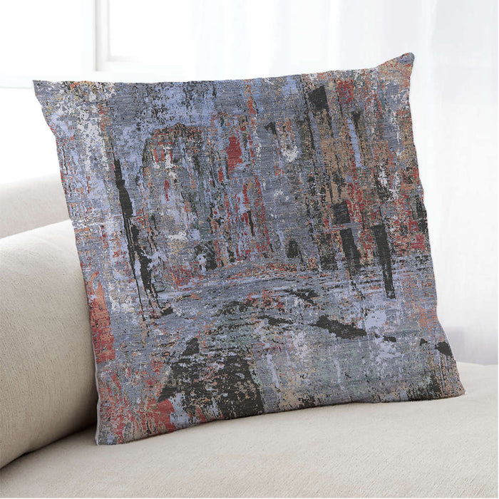 Lifestyle Image of Mid-Century Modern Urban Square Purple Throw Pillow, 18 inch by 18 inch, pwurb2807