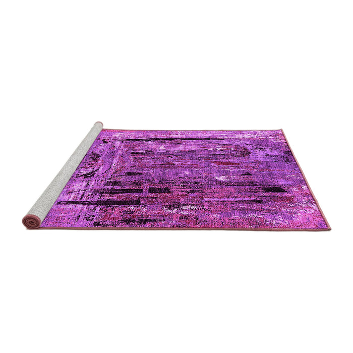 Sideview of Machine Washable Oriental Pink Industrial Rug, wshurb2807pnk