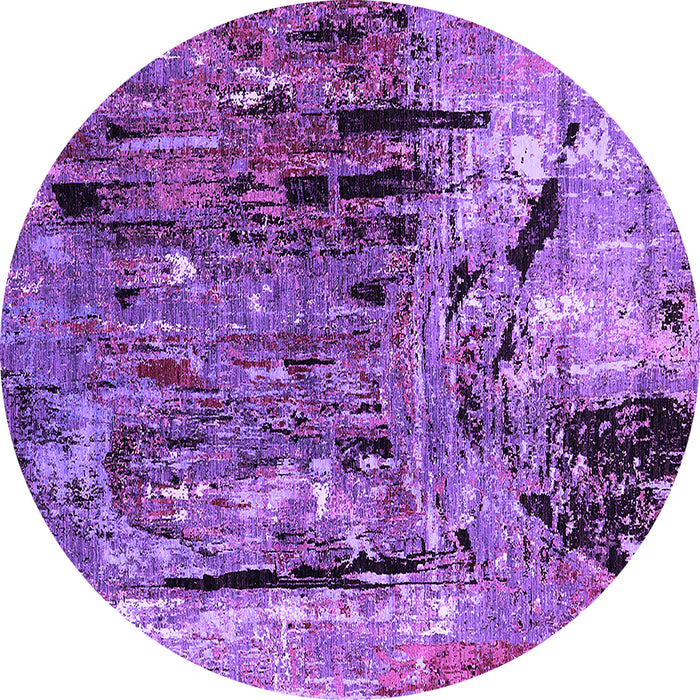 Round Oriental Purple Industrial Rug, urb2807pur