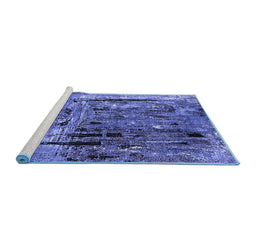 Sideview of Machine Washable Oriental Blue Industrial Rug, wshurb2807blu