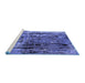 Sideview of Machine Washable Oriental Blue Industrial Rug, wshurb2807blu