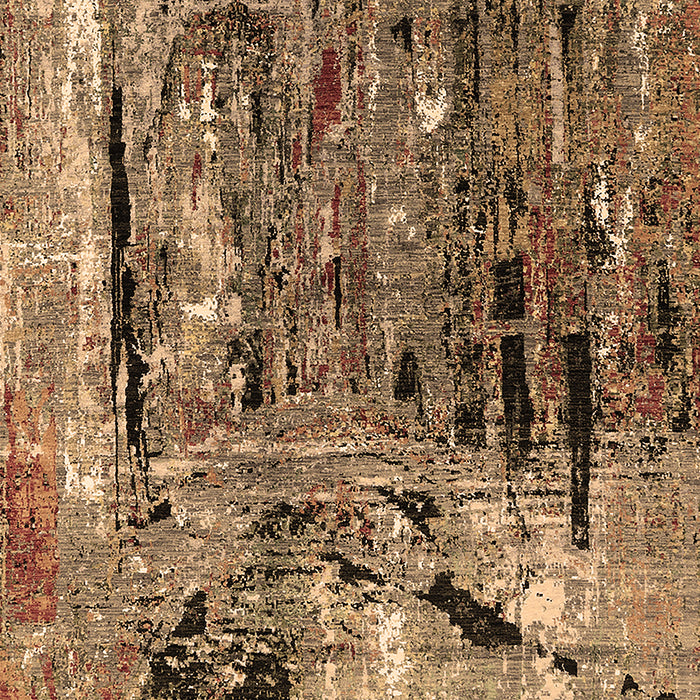 Machine Washable Oriental Brown Industrial Rug, wshurb2807brn