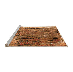 Sideview of Machine Washable Oriental Orange Industrial Area Rugs, wshurb2807org