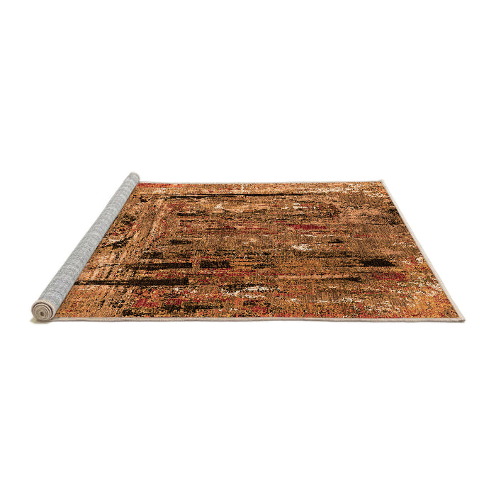 Sideview of Machine Washable Oriental Orange Industrial Area Rugs, wshurb2807org