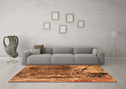 Machine Washable Oriental Orange Industrial Area Rugs in a Living Room, wshurb2807org