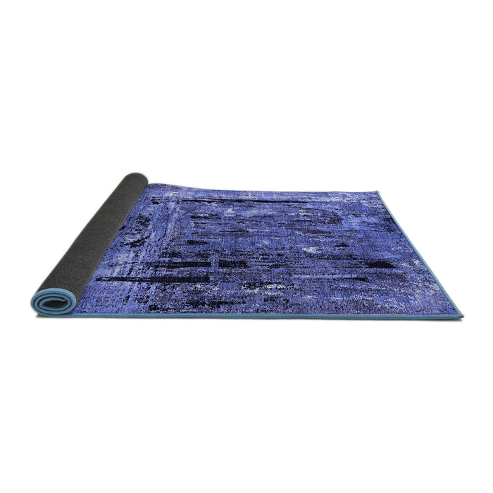 Sideview of Oriental Blue Industrial Rug, urb2807blu