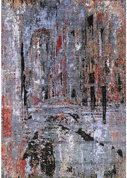 Mid-Century Modern Purple Oriental Rug, urb2807