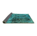 Sideview of Oriental Turquoise Industrial Rug, urb2807turq