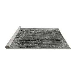 Sideview of Machine Washable Oriental Gray Industrial Rug, wshurb2807gry