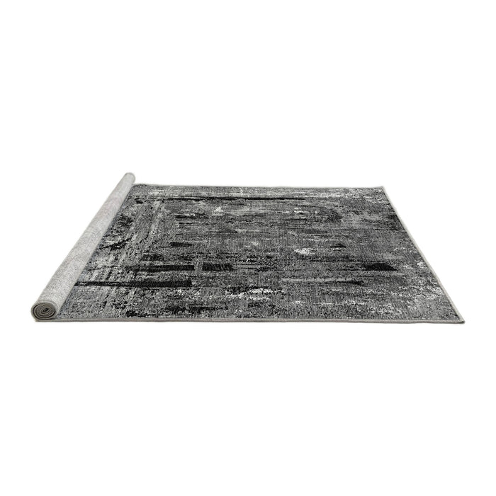 Sideview of Machine Washable Oriental Gray Industrial Rug, wshurb2807gry