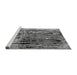 Sideview of Machine Washable Oriental Gray Industrial Rug, wshurb2807gry