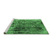 Sideview of Machine Washable Oriental Emerald Green Industrial Area Rugs, wshurb2807emgrn