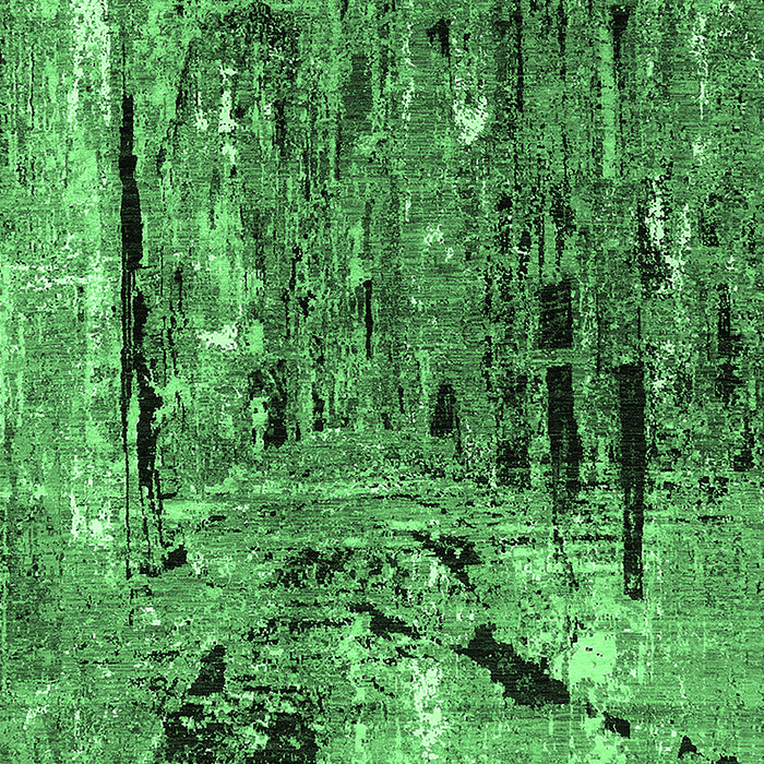 Machine Washable Oriental Emerald Green Industrial Area Rugs, wshurb2807emgrn