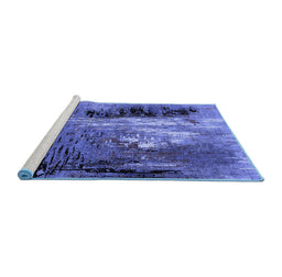 Sideview of Machine Washable Oriental Blue Industrial Rug, wshurb2808blu