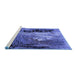 Sideview of Machine Washable Oriental Blue Industrial Rug, wshurb2808blu