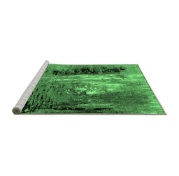 Sideview of Machine Washable Oriental Emerald Green Industrial Area Rugs, wshurb2808emgrn