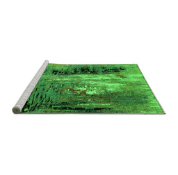 Sideview of Machine Washable Oriental Green Industrial Area Rugs, wshurb2808grn