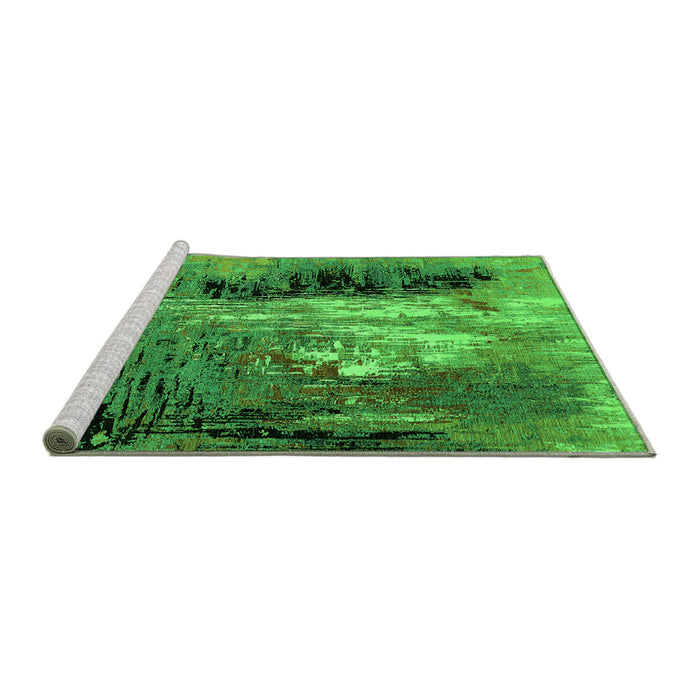 Sideview of Machine Washable Oriental Green Industrial Area Rugs, wshurb2808grn