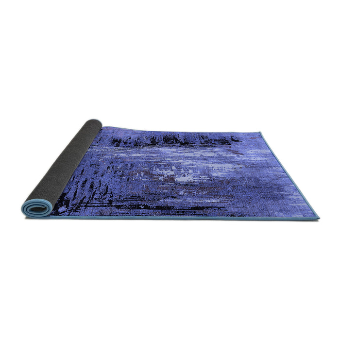 Sideview of Oriental Blue Industrial Rug, urb2808blu