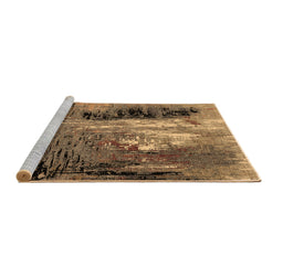 Sideview of Machine Washable Oriental Brown Industrial Rug, wshurb2808brn