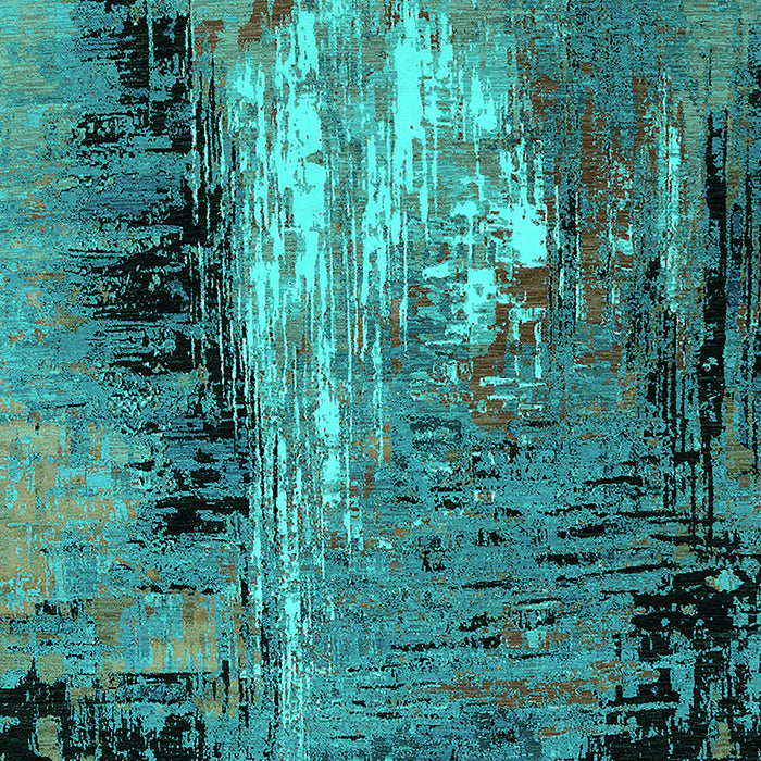 Machine Washable Oriental Turquoise Industrial Area Rugs, wshurb2808turq