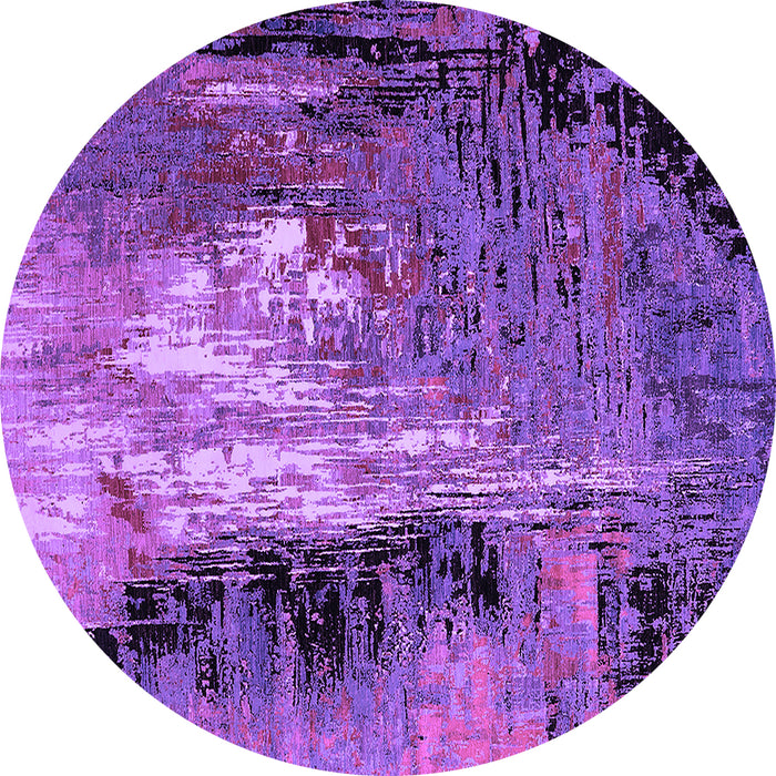 Round Oriental Purple Industrial Rug, urb2808pur