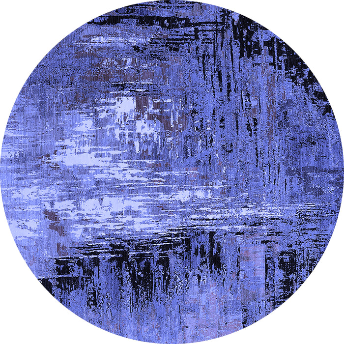 Round Oriental Blue Industrial Rug, urb2808blu
