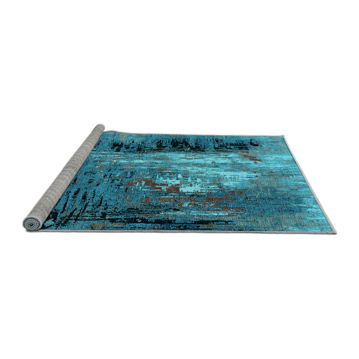 Sideview of Machine Washable Oriental Light Blue Industrial Rug, wshurb2808lblu