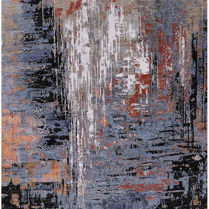 Mid-Century Modern Charcoal Gray Oriental Rug, urb2808