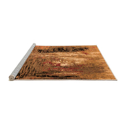 Sideview of Machine Washable Oriental Orange Industrial Area Rugs, wshurb2808org