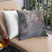 Front View of Mid-Century Modern Urban Square Western Charcoal Gray Throw Pillow, 18 inch by 18 inch, pwurb2808