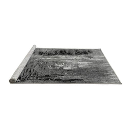 Sideview of Machine Washable Oriental Gray Industrial Rug, wshurb2808gry