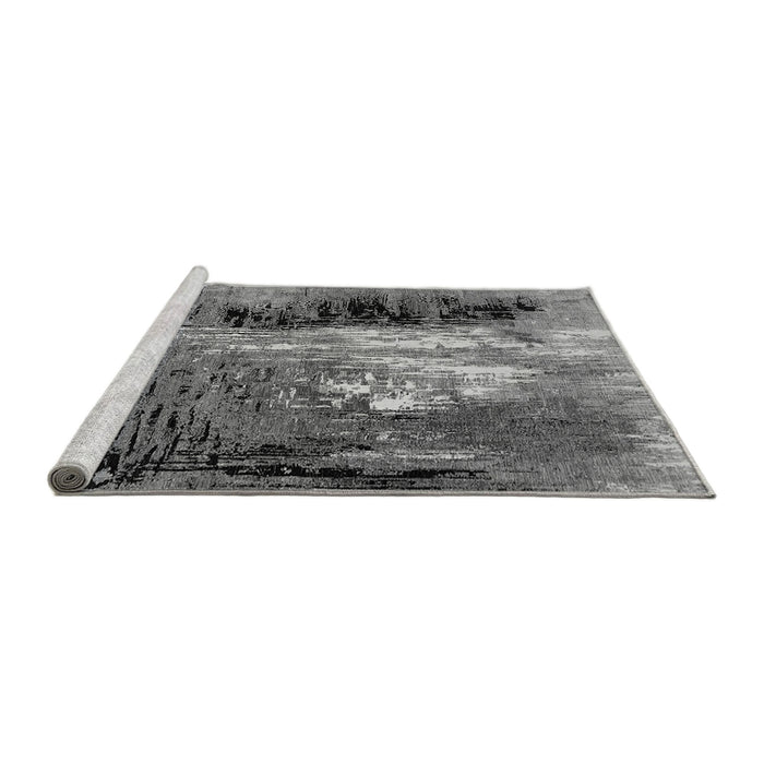 Sideview of Machine Washable Oriental Gray Industrial Rug, wshurb2808gry