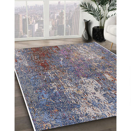 Mid-Century Modern Purple Oriental Rug in Family Room, urb2809