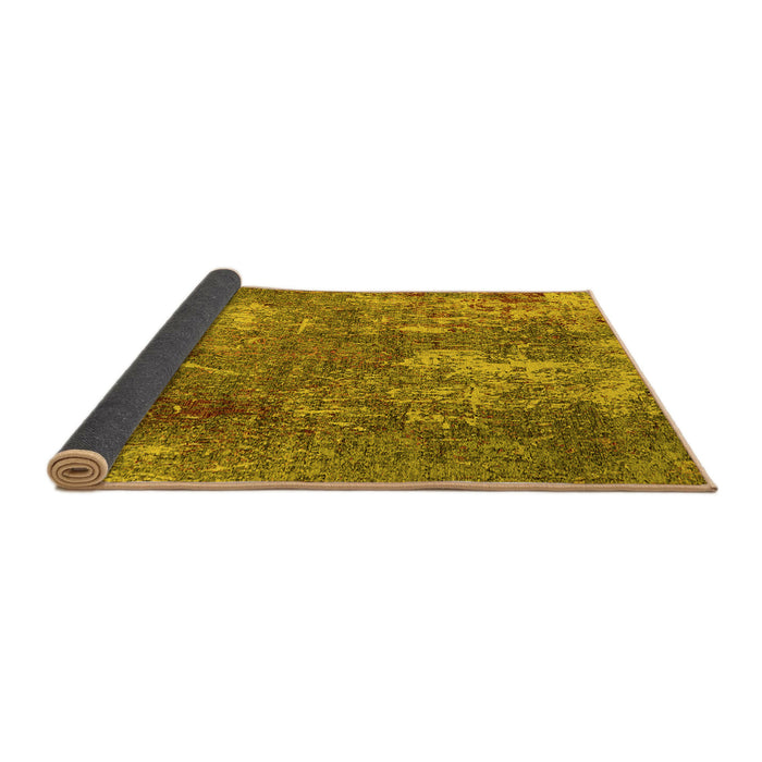 Sideview of Oriental Yellow Industrial Rug, urb2809yw