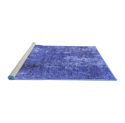 Sideview of Machine Washable Oriental Blue Industrial Rug, wshurb2809blu