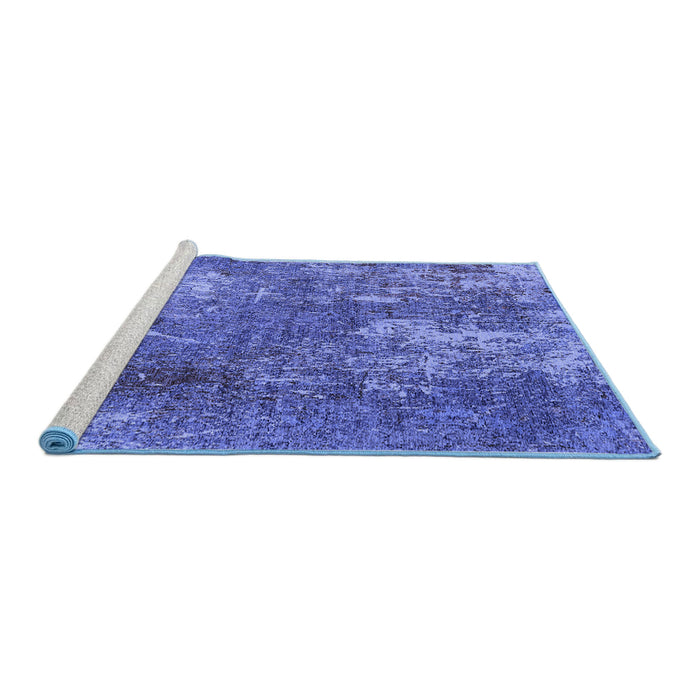 Sideview of Machine Washable Oriental Blue Industrial Rug, wshurb2809blu