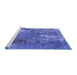 Sideview of Machine Washable Oriental Blue Industrial Rug, wshurb2809blu