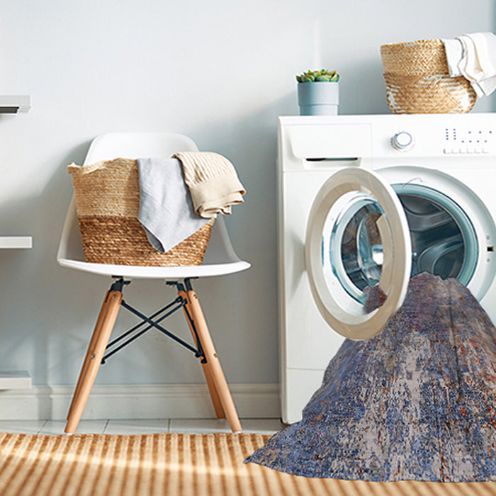 Machine Washable Industrial Modern Purple Rug in a Washing Machine, wshurb2809