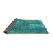 Sideview of Oriental Turquoise Industrial Rug, urb2809turq