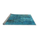 Sideview of Machine Washable Oriental Light Blue Industrial Rug, wshurb2809lblu